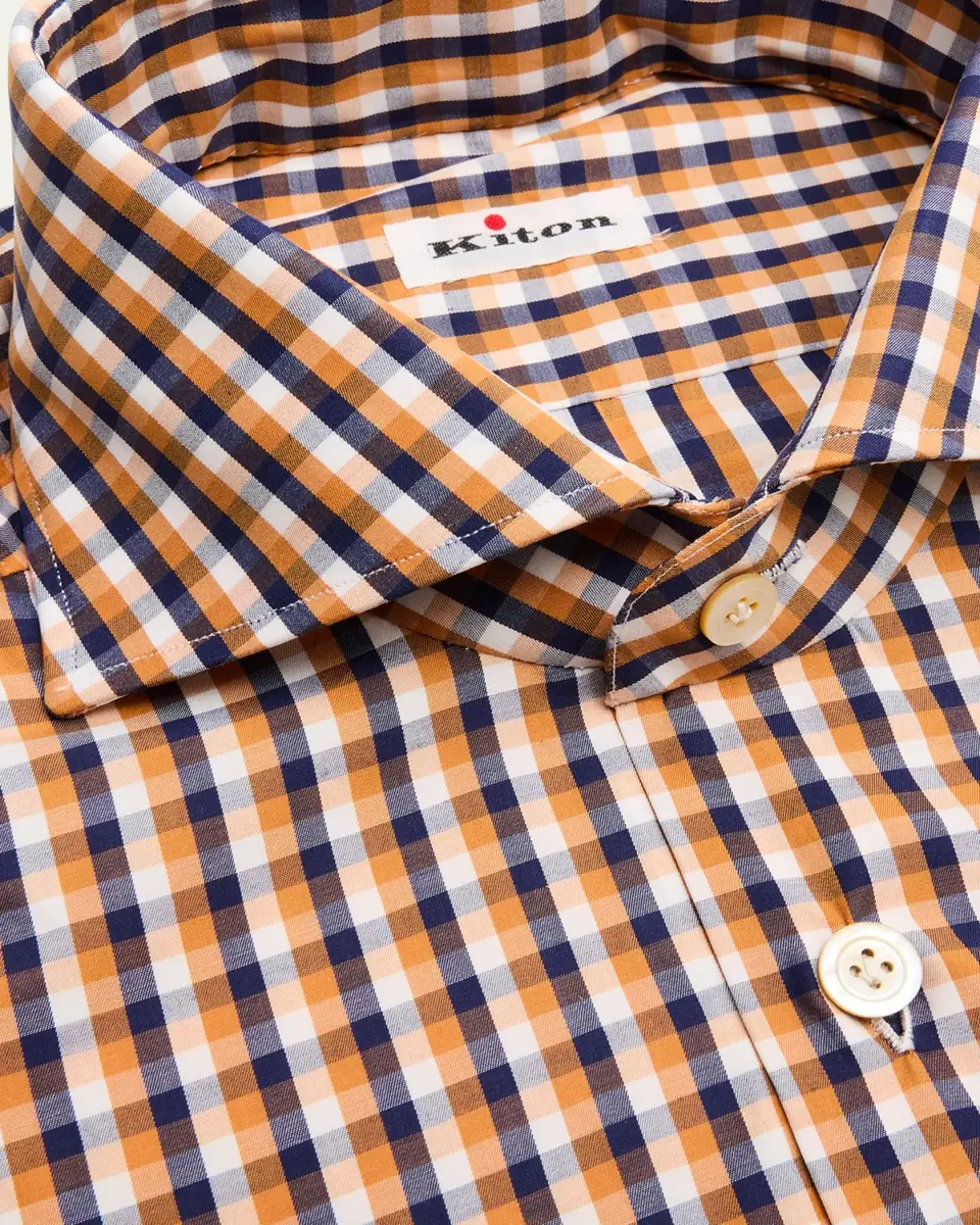 Kiton Men's Cotton Multi-Check Dress Shirt | Thumbnail 2 Kiton Men's Cotton Multi-Check Dress Shirt | Thumbnail 2