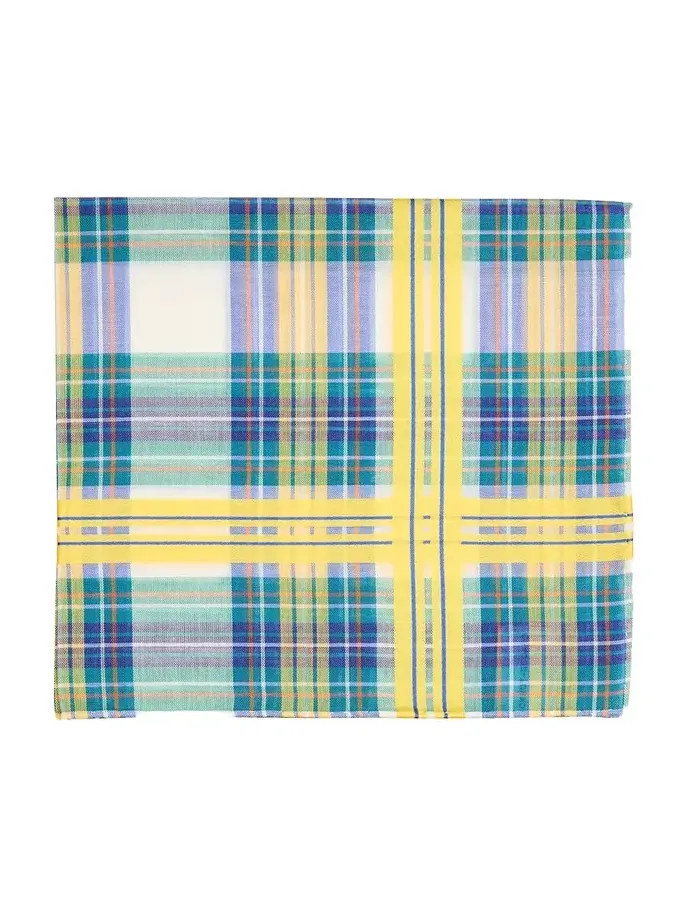 Simonnot Godard Men's Plaid Cotton Scarf