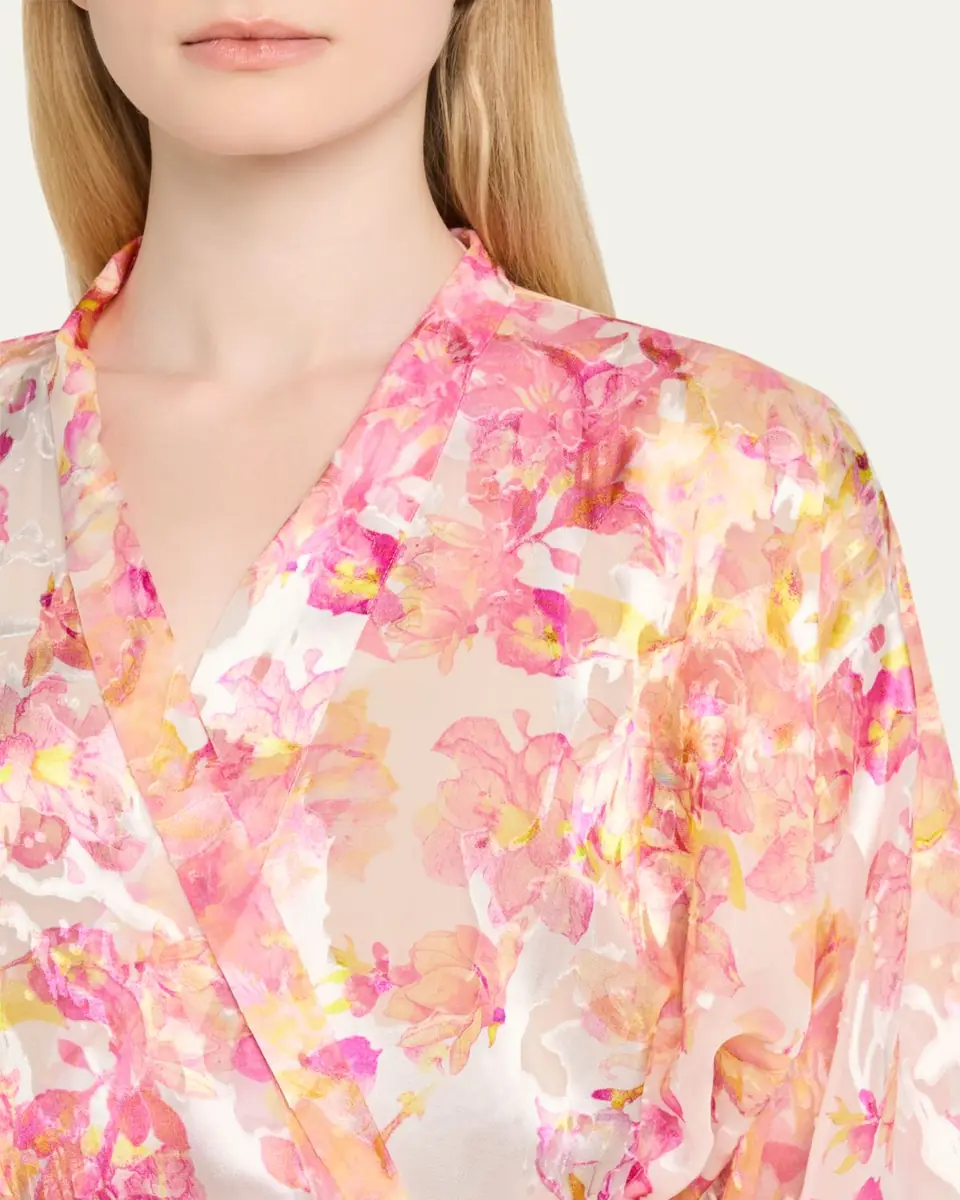 Lise Charmel Folie D'Ete Floral-Print Devore Satin Robe | Thumbnail 5 Lise Charmel Folie D'Ete Floral-Print Devore Satin Robe | Thumbnail 5