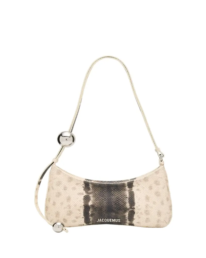 Le Bisou Snake-Embossed Leather Shoulder Bag Le Bisou Snake-Embossed Leather Shoulder Bag