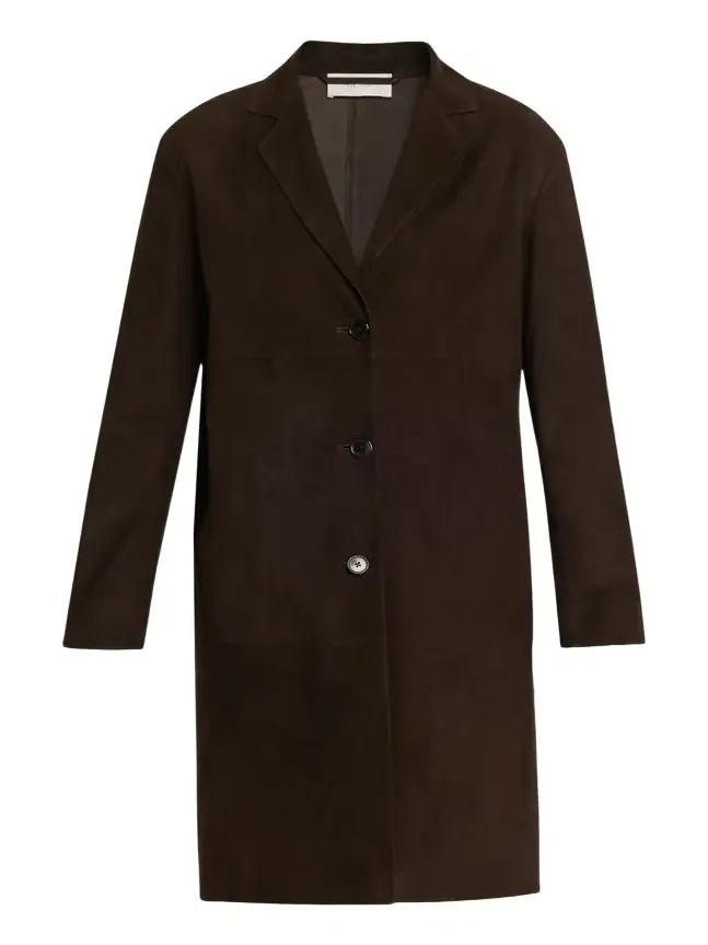 Babilonia Suede Belted Single-Breasted Coat