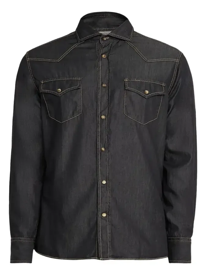 Mens Lightweight Denim Western Shirt