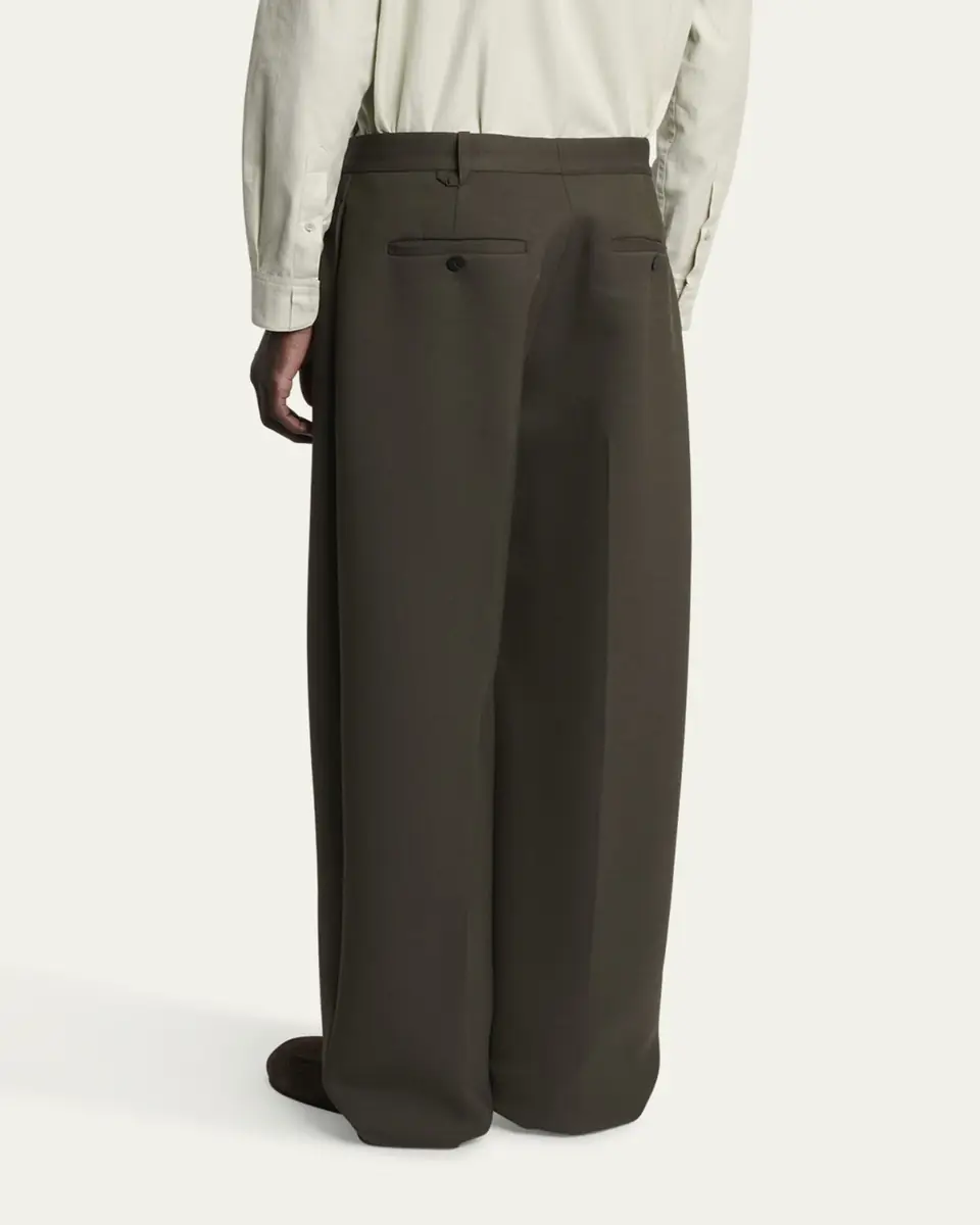 Jacquemus Men's Le Pantalon Wide-Leg Pleated Pants | Thumbnail 3