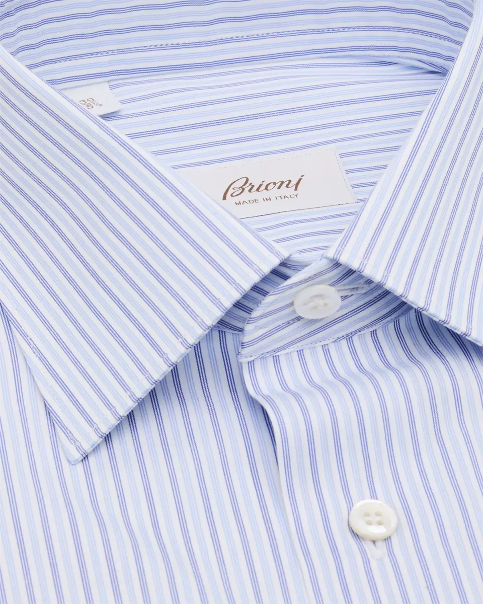 Brioni Men's Cotton Multi-Stripe Dress Shirt | Thumbnail 2