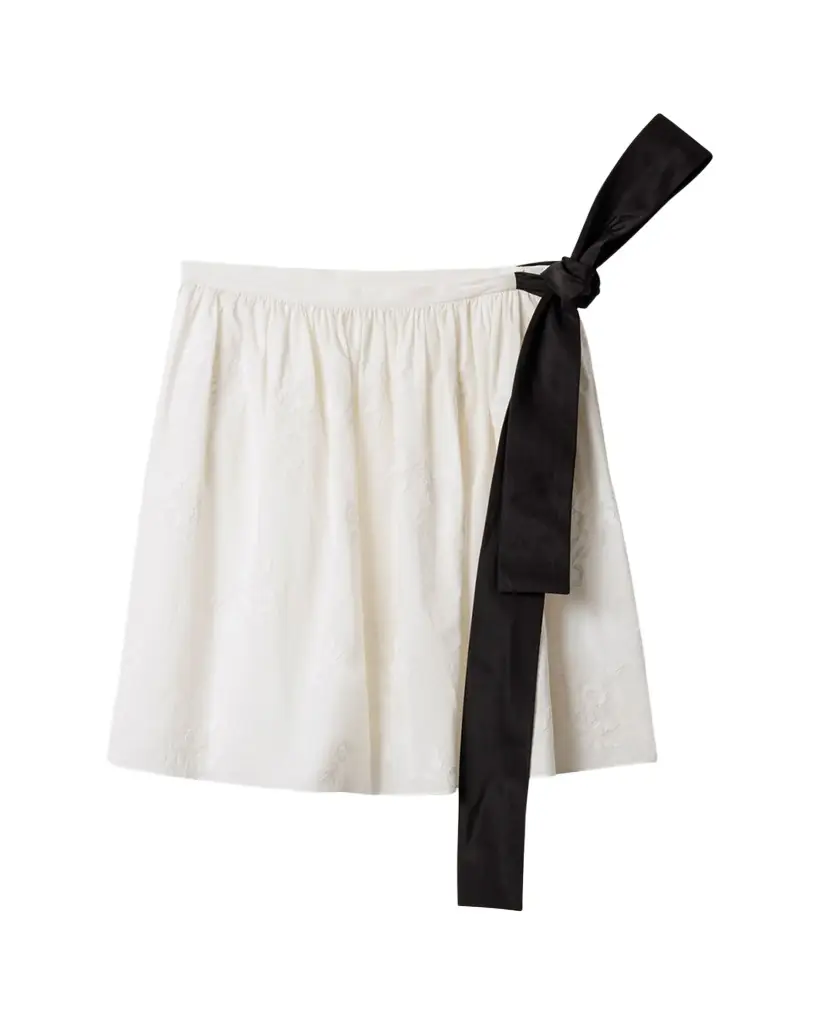 Miu Miu Embroidered Batiste Knee-Length Skirt | Image 1 Miu Miu Embroidered Batiste Knee-Length Skirt | Image 1