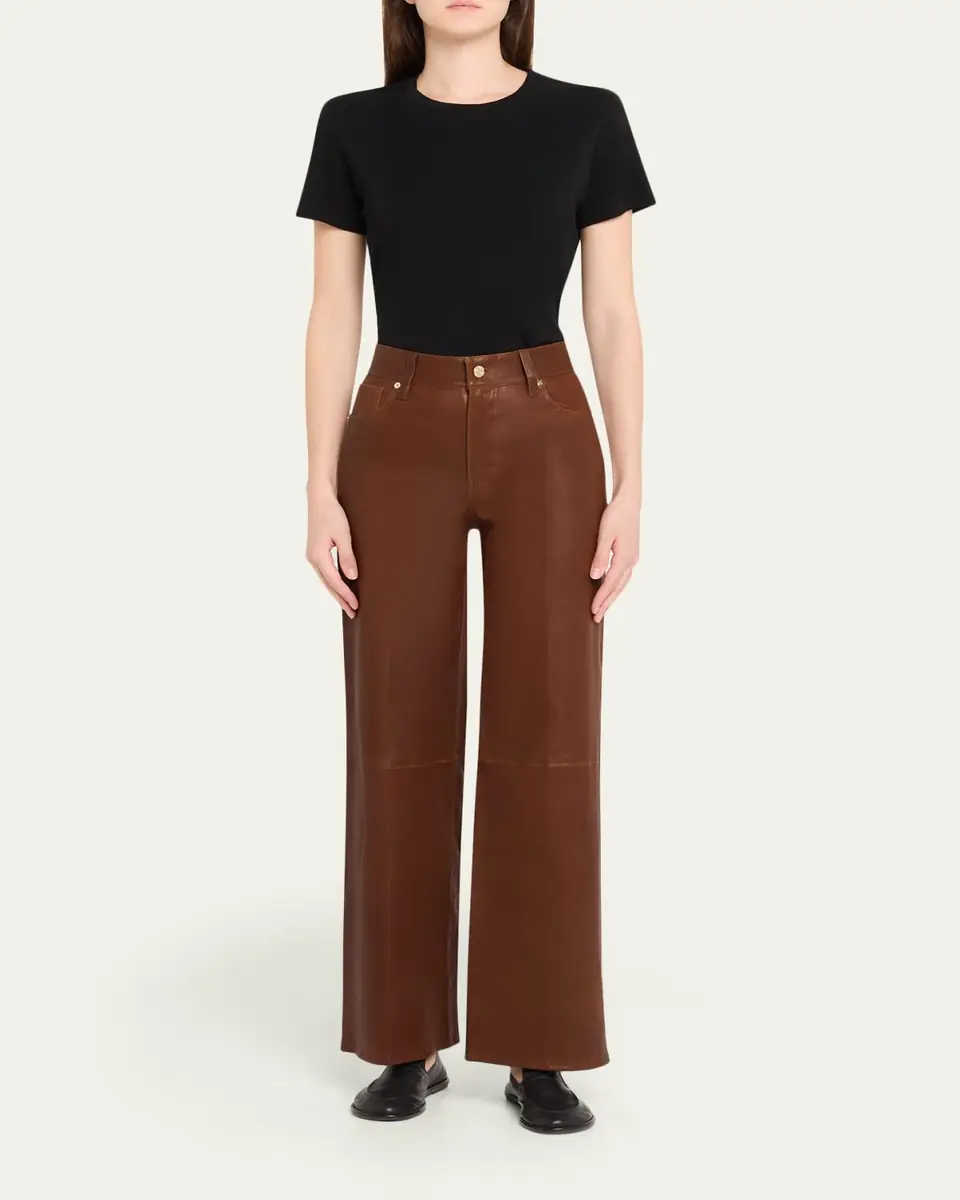 FRAME Le Slim Palazzo Leather Jeans | Thumbnail 3 FRAME Le Slim Palazzo Leather Jeans | Thumbnail 3