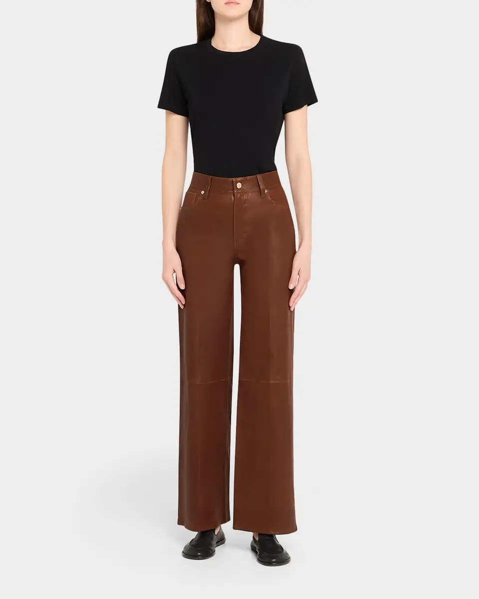 FRAME Le Slim Palazzo Leather Jeans | Thumbnail 9 FRAME Le Slim Palazzo Leather Jeans | Thumbnail 9