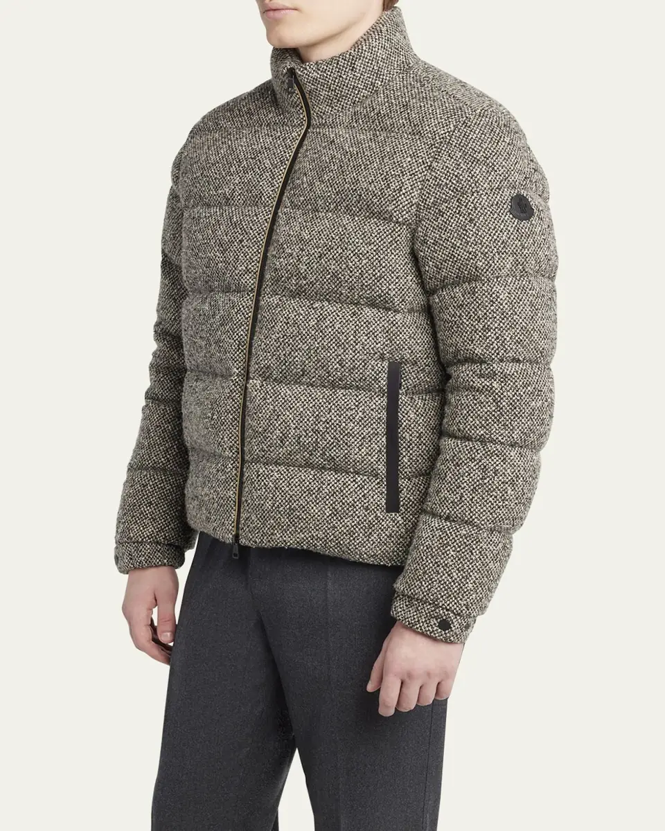 Moncler Men's Wool Melange Quilted Down Jacket | Thumbnail 4 Moncler Men's Wool Melange Quilted Down Jacket | Thumbnail 4