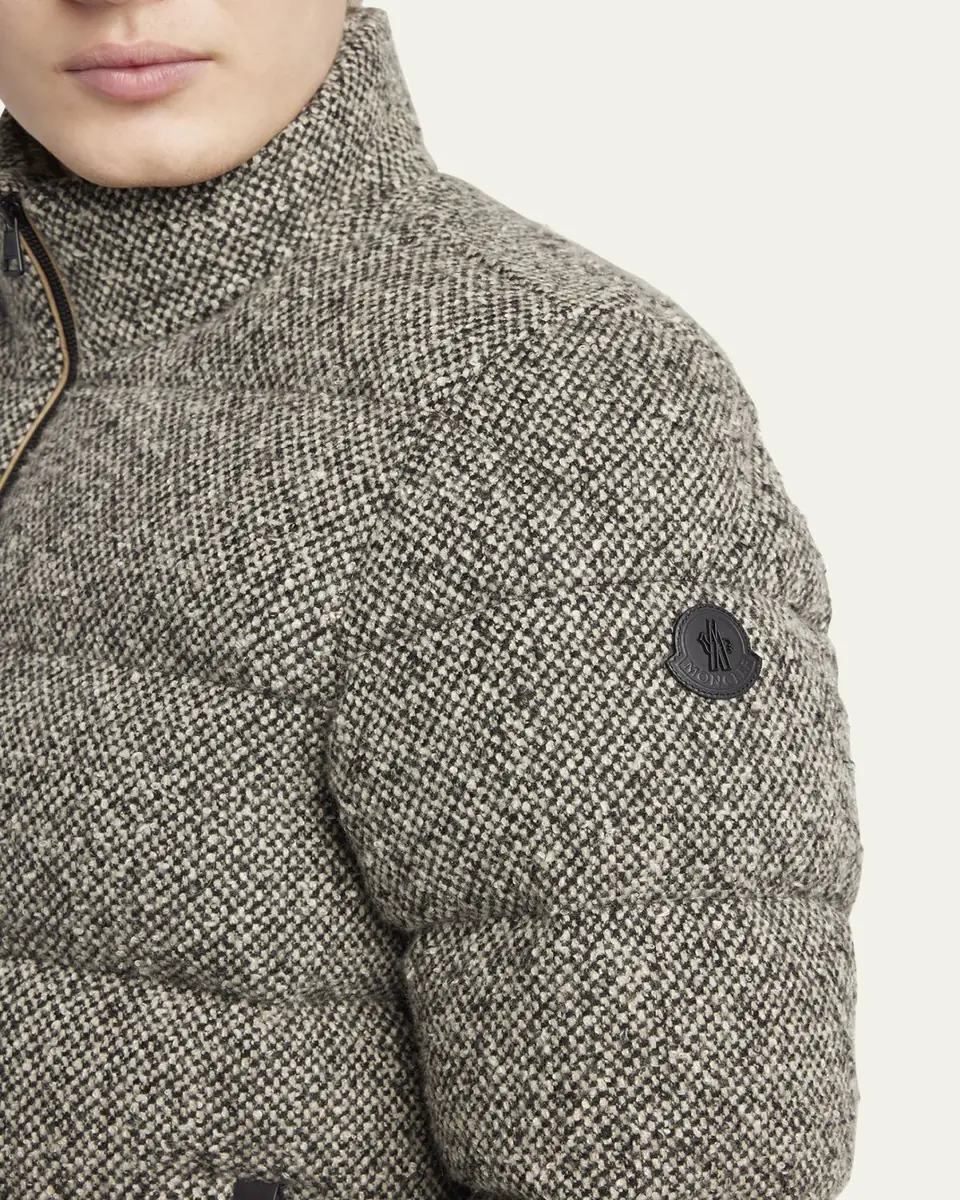 Moncler Men's Wool Melange Quilted Down Jacket | Thumbnail 5 Moncler Men's Wool Melange Quilted Down Jacket | Thumbnail 5