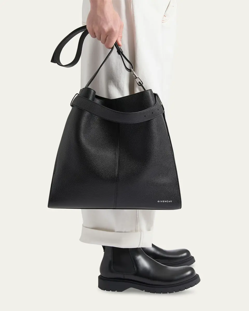 Givenchy Men's Medium Belted Grained Leather Shoulder Bag | Thumbnail 3 Givenchy Men's Medium Belted Grained Leather Shoulder Bag | Thumbnail 3