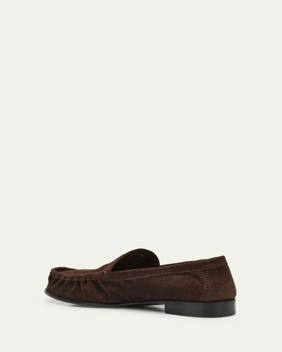 Miu Miu Suede Ruched Mocassin Loafers | Thumbnail 9