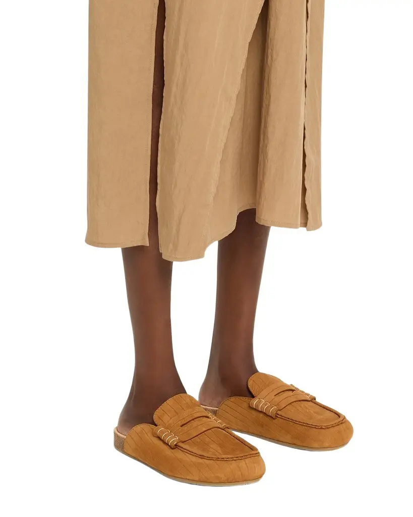 JW Anderson Suede Stitch Loafer Mules | Image 1 JW Anderson Suede Stitch Loafer Mules | Image 1