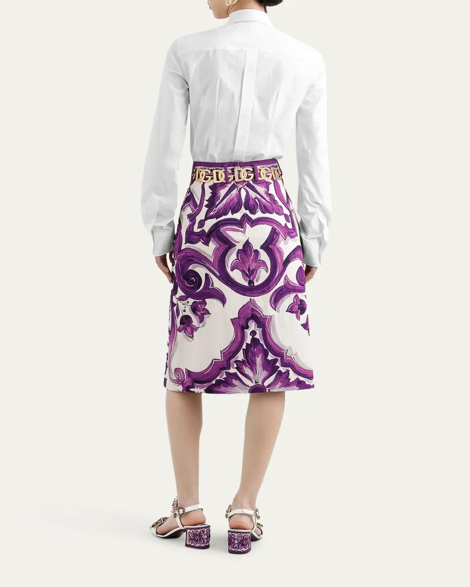 Dolce & Gabbana Cotton Poplin Fitted Button-Down Shirt | Thumbnail 3 Dolce & Gabbana Cotton Poplin Fitted Button-Down Shirt | Thumbnail 3