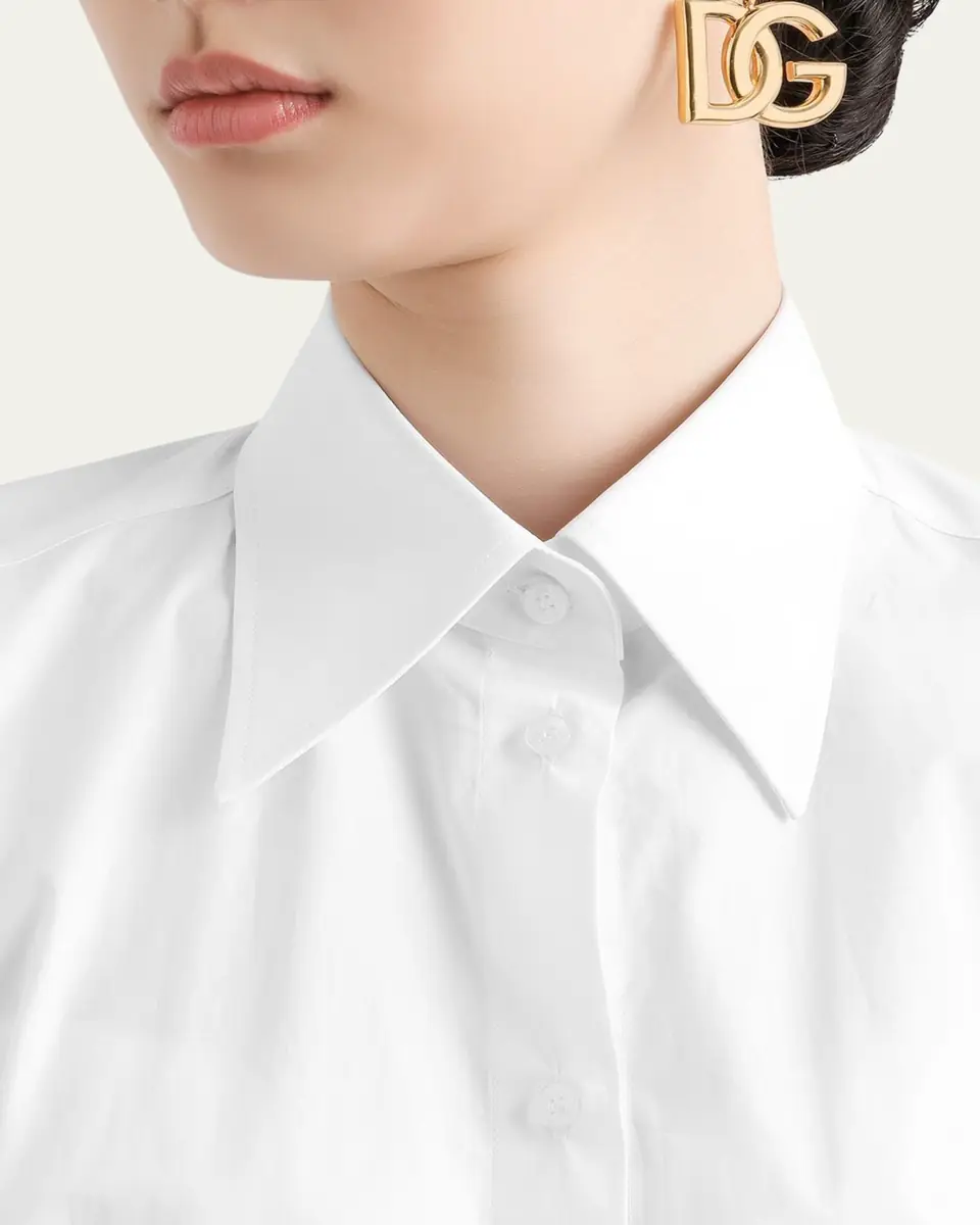 Dolce & Gabbana Cotton Poplin Fitted Button-Down Shirt | Thumbnail 5 Dolce & Gabbana Cotton Poplin Fitted Button-Down Shirt | Thumbnail 5