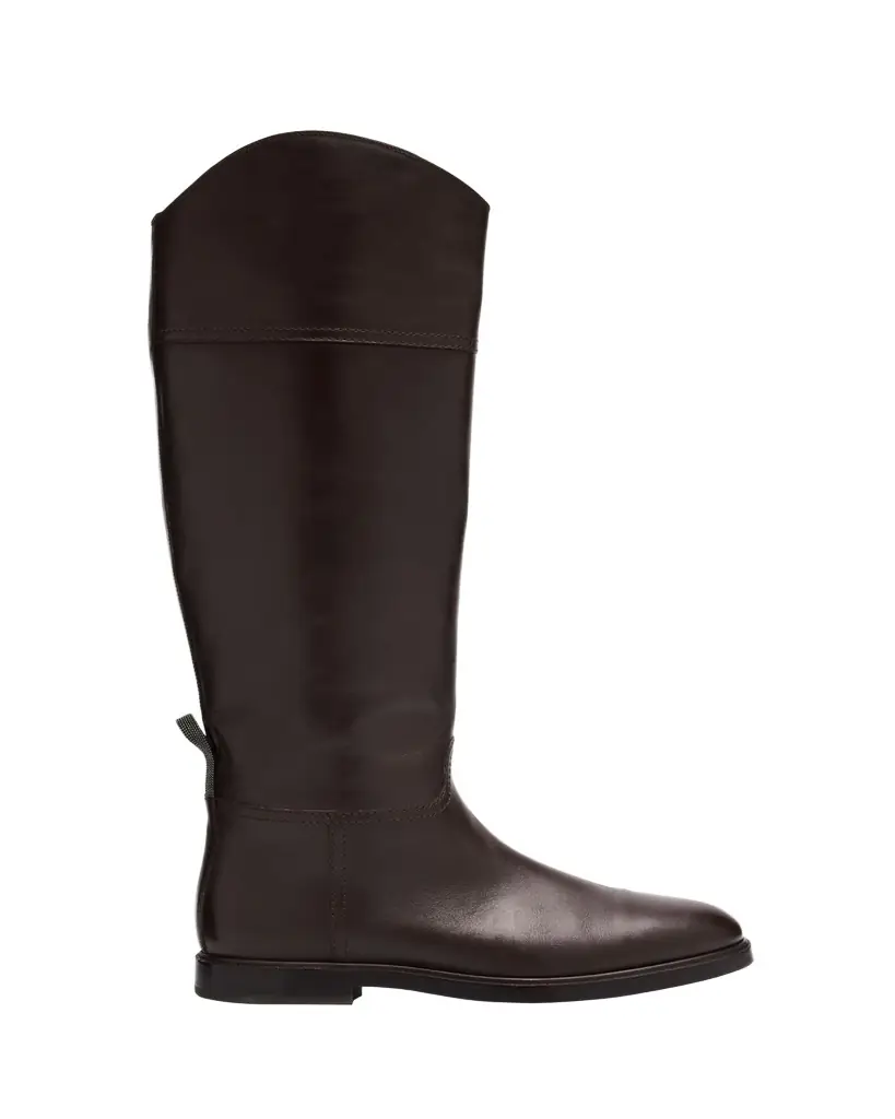 Brunello Cucinelli Mat Leather Equestrian Riding Boots | Image 1 Brunello Cucinelli Mat Leather Equestrian Riding Boots | Image 1