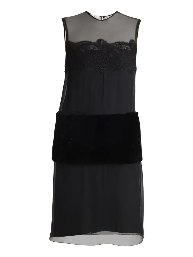 Silk Chiffon Velvet Panel Sleeveless Midi Dress Silk Chiffon Velvet Panel Sleeveless Midi Dress