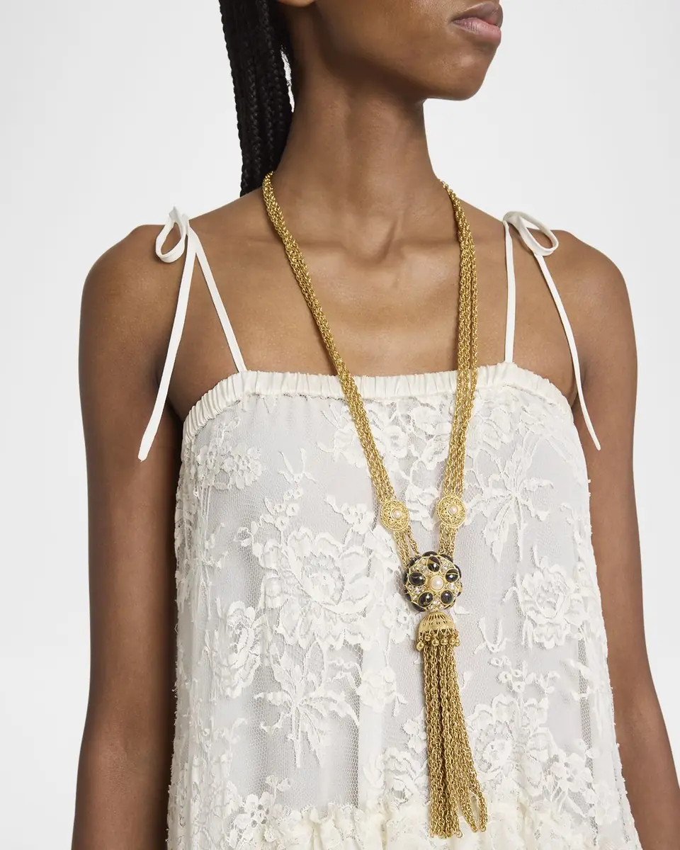 Chloé Ruffle-Trim Floral Lace Maxi Dress | Thumbnail 4 Chloé Ruffle-Trim Floral Lace Maxi Dress | Thumbnail 4