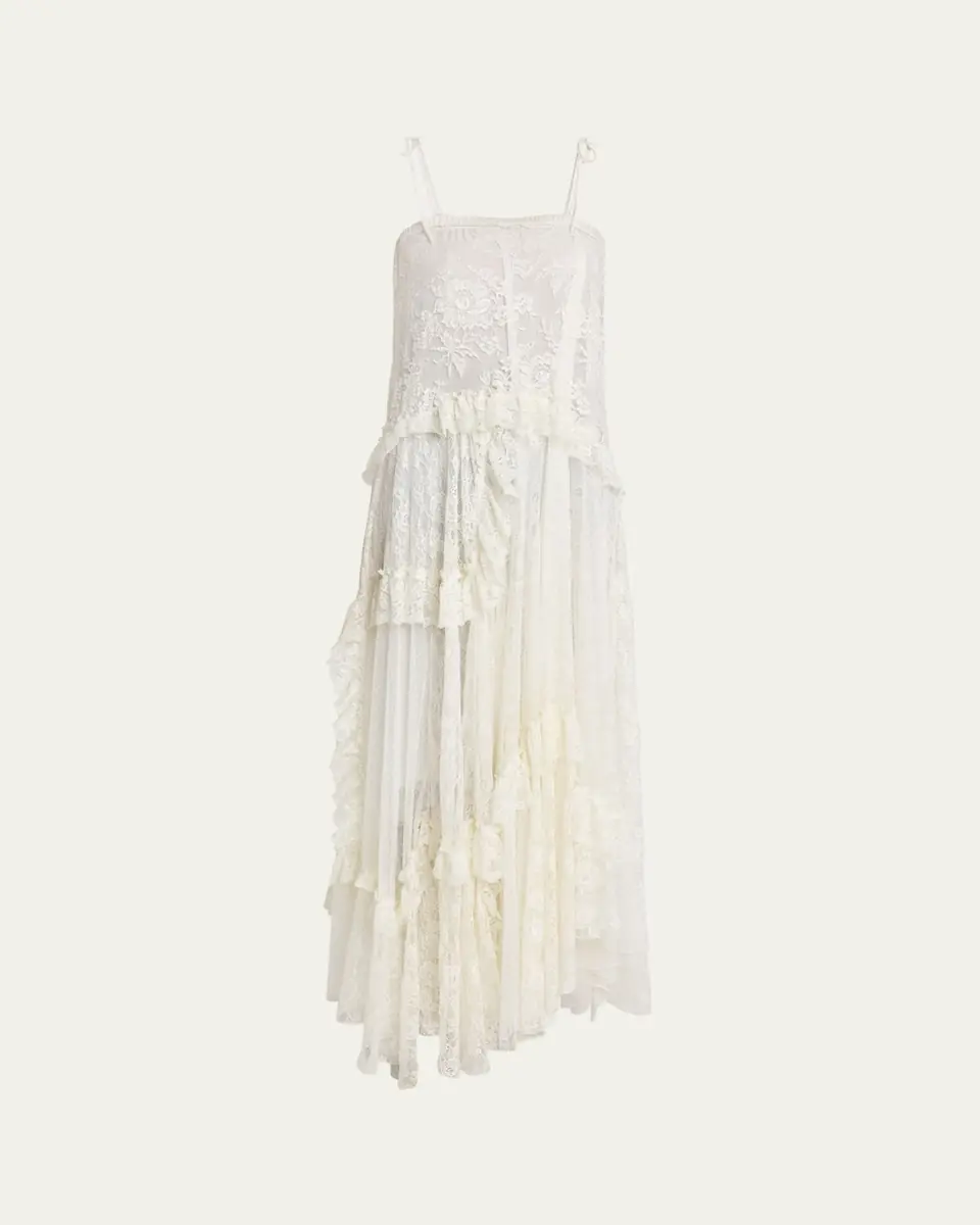 Chloé Ruffle-Trim Floral Lace Maxi Dress | Thumbnail 5 Chloé Ruffle-Trim Floral Lace Maxi Dress | Thumbnail 5
