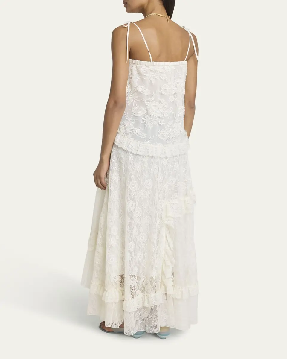 Chloé Ruffle-Trim Floral Lace Maxi Dress | Thumbnail 7 Chloé Ruffle-Trim Floral Lace Maxi Dress | Thumbnail 7