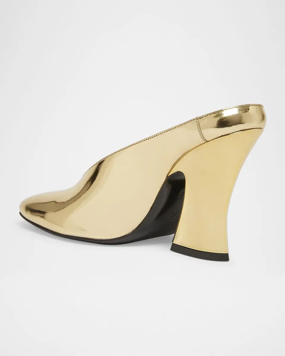 Givenchy Metallic Leather Sculpted Block-Heel Mules | Thumbnail 2 Givenchy Metallic Leather Sculpted Block-Heel Mules | Thumbnail 2