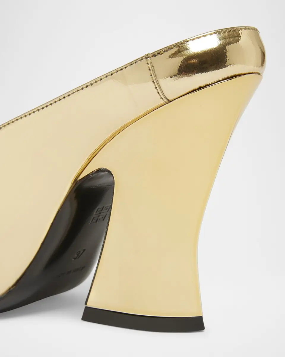 Givenchy Metallic Leather Sculpted Block-Heel Mules | Thumbnail 3 Givenchy Metallic Leather Sculpted Block-Heel Mules | Thumbnail 3