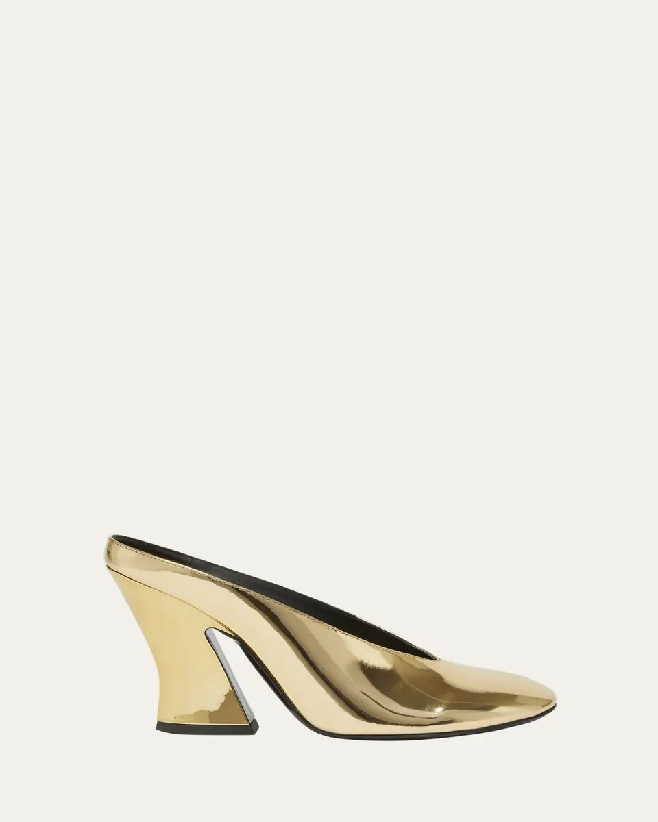 Givenchy Metallic Leather Sculpted Block-Heel Mules | Thumbnail 5 Givenchy Metallic Leather Sculpted Block-Heel Mules | Thumbnail 5