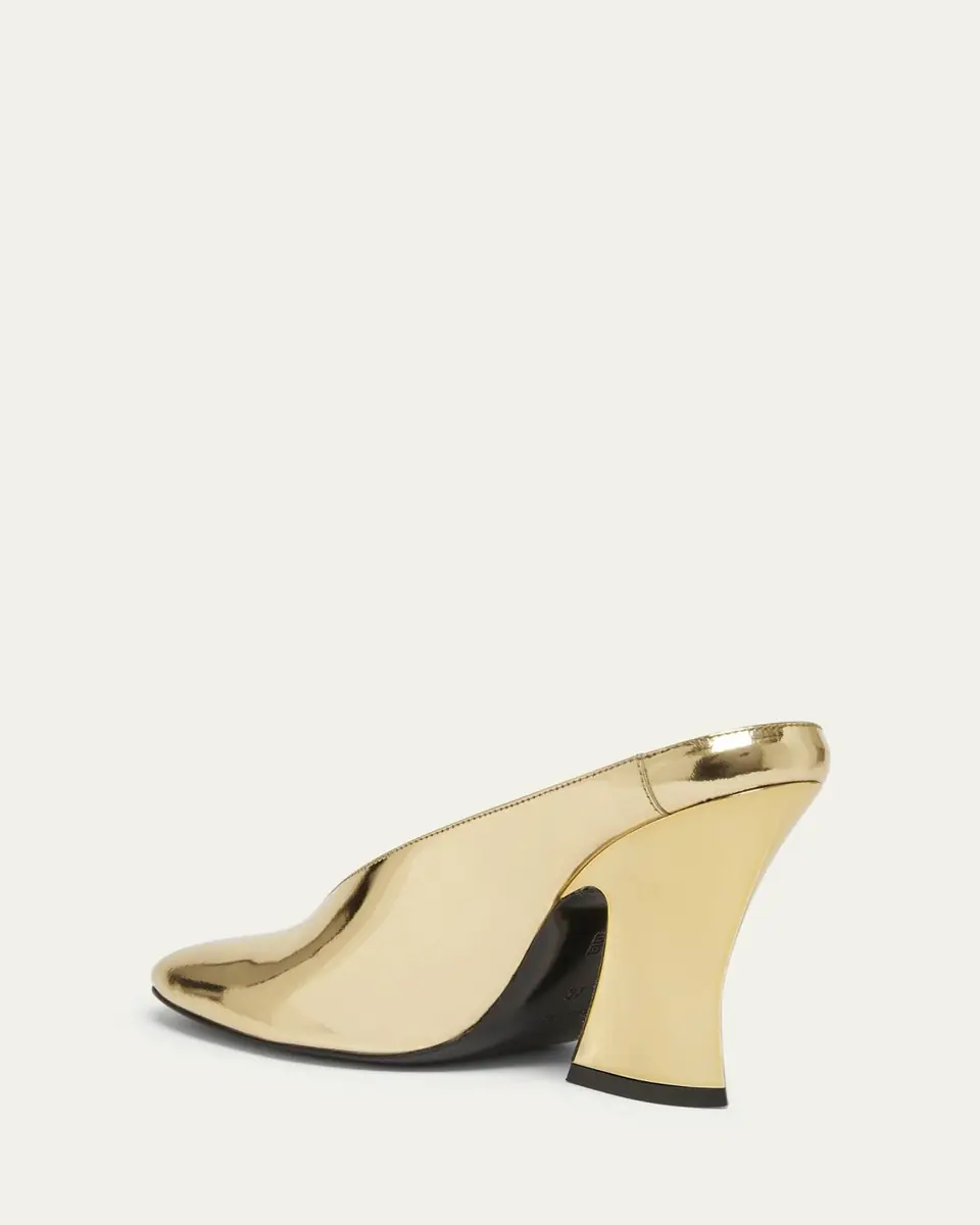 Givenchy Metallic Leather Sculpted Block-Heel Mules | Thumbnail 6 Givenchy Metallic Leather Sculpted Block-Heel Mules | Thumbnail 6