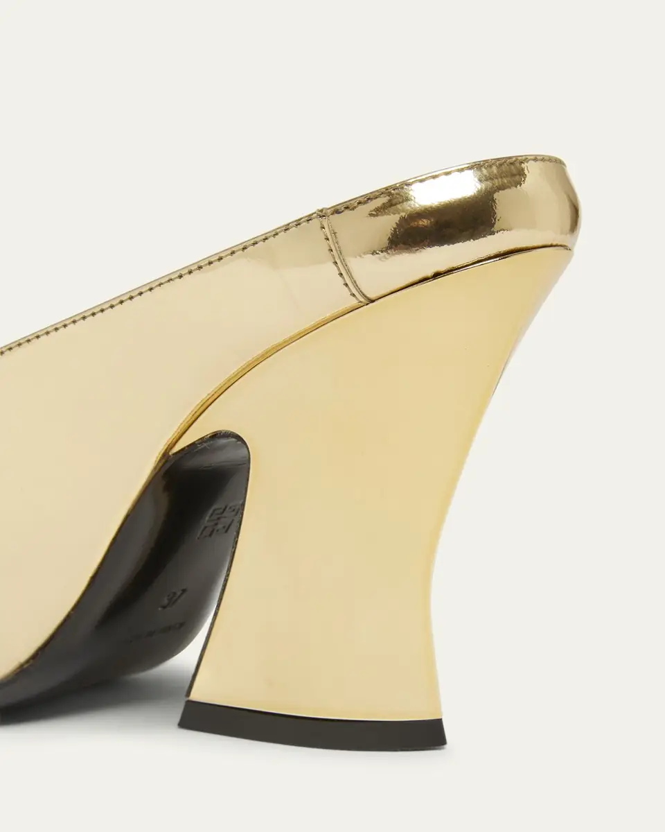 Givenchy Metallic Leather Sculpted Block-Heel Mules | Thumbnail 7 Givenchy Metallic Leather Sculpted Block-Heel Mules | Thumbnail 7