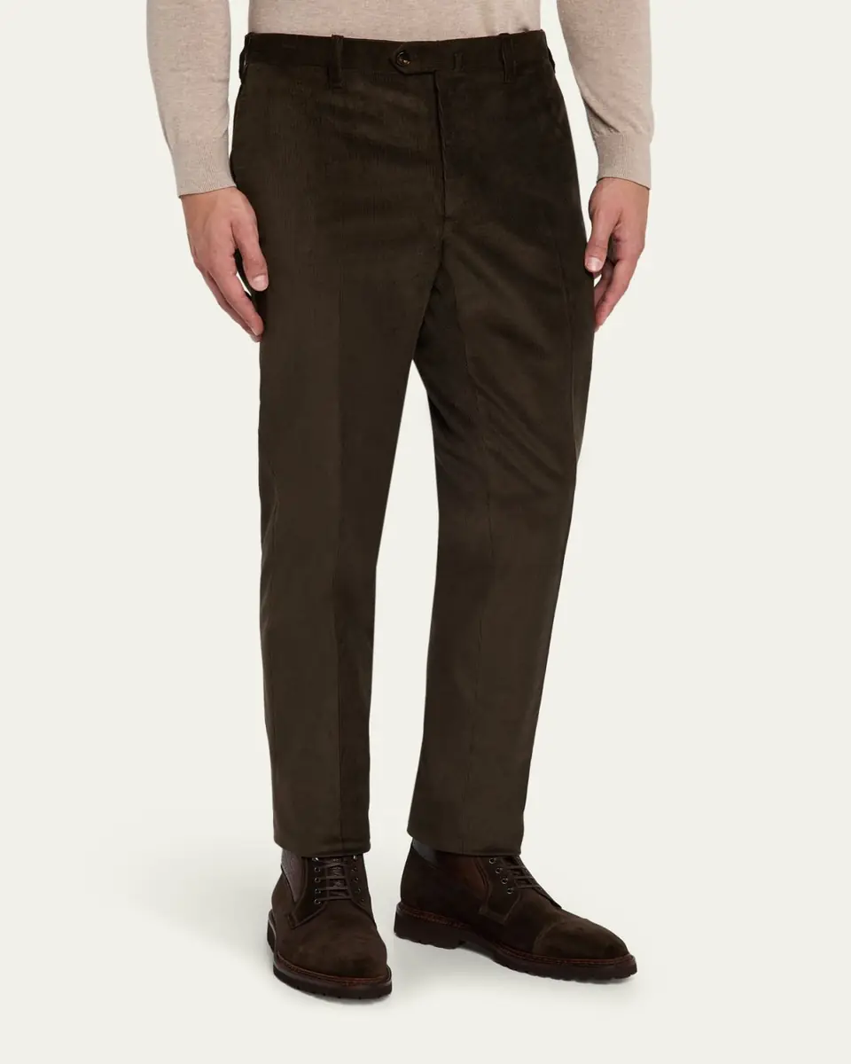 Cesare Attolini Men's Slim Corduroy Flat-Front Pants | Thumbnail 5