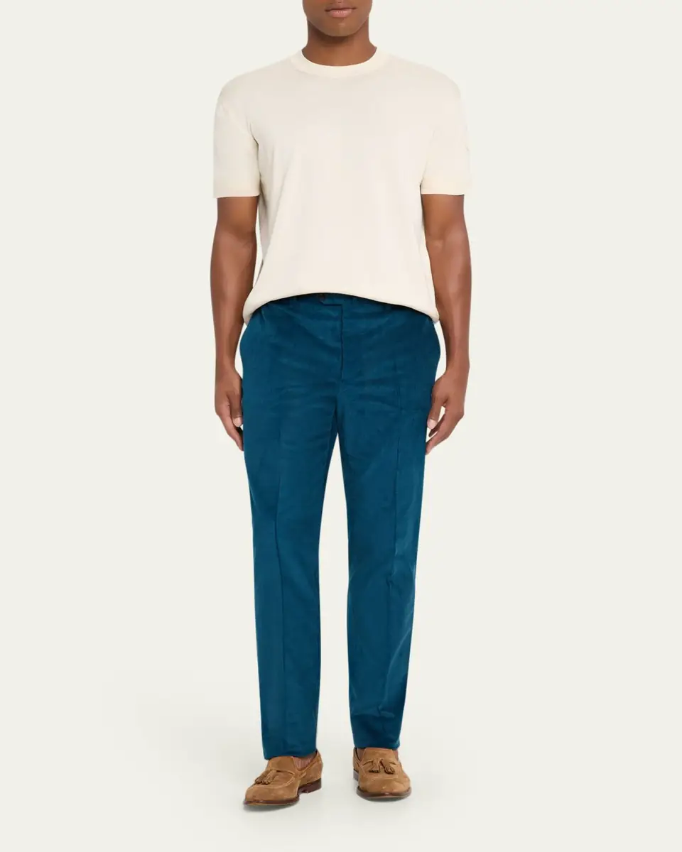 Cesare Attolini Men's Slim Corduroy Flat-Front Pants | Thumbnail 6