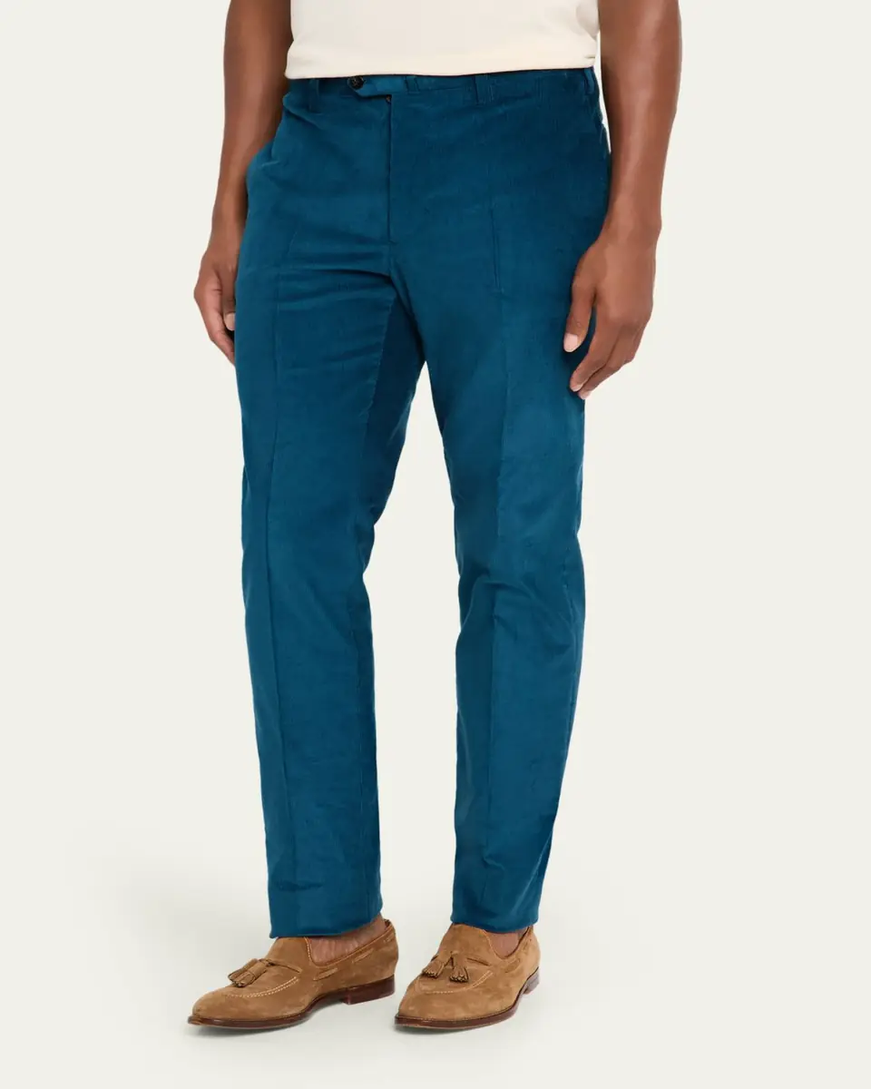 Cesare Attolini Men's Slim Corduroy Flat-Front Pants | Thumbnail 8