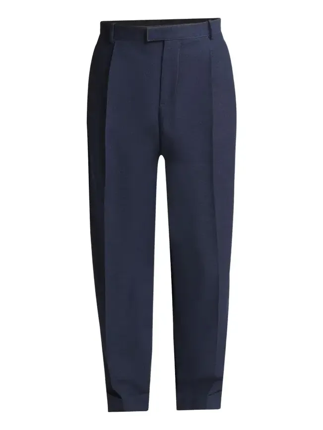 Men's Wide-Leg Melange Wool Drill Trousers Men's Wide-Leg Melange Wool Drill Trousers