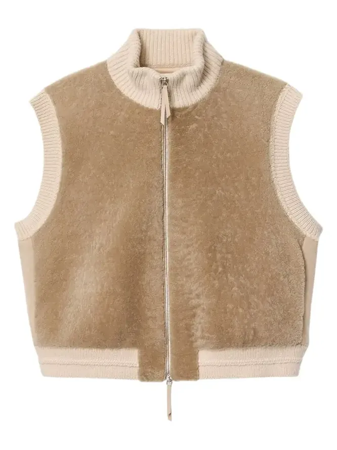 x The Morning Show Shearling & Camel Hair Vest x The Morning Show Shearling & Camel Hair Vest