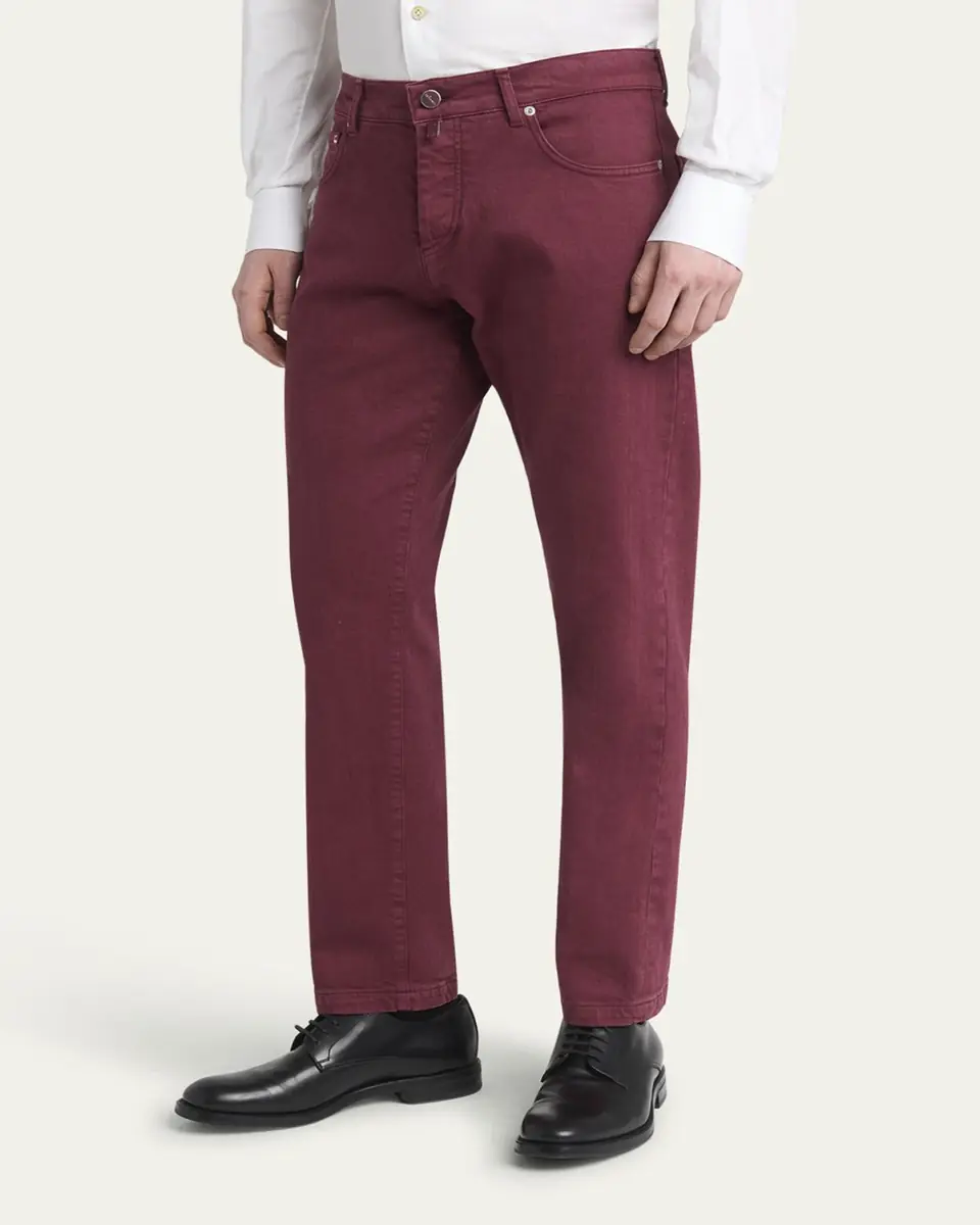Kiton Men's Cotton Stretch Slim Five-Pocket Pants | Thumbnail 4
