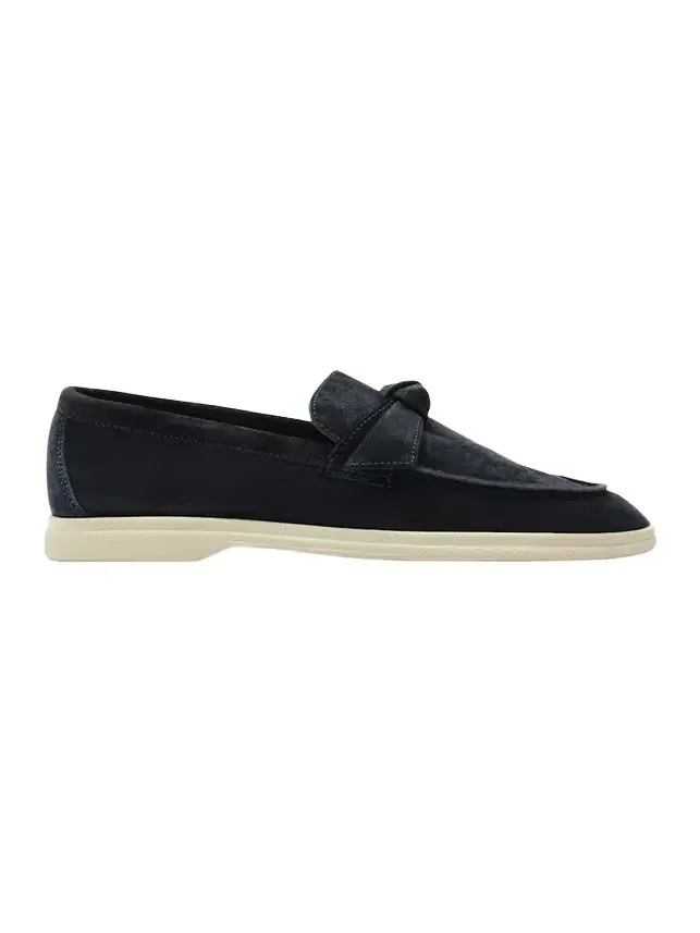 Clarita Knotted Suede Loafers