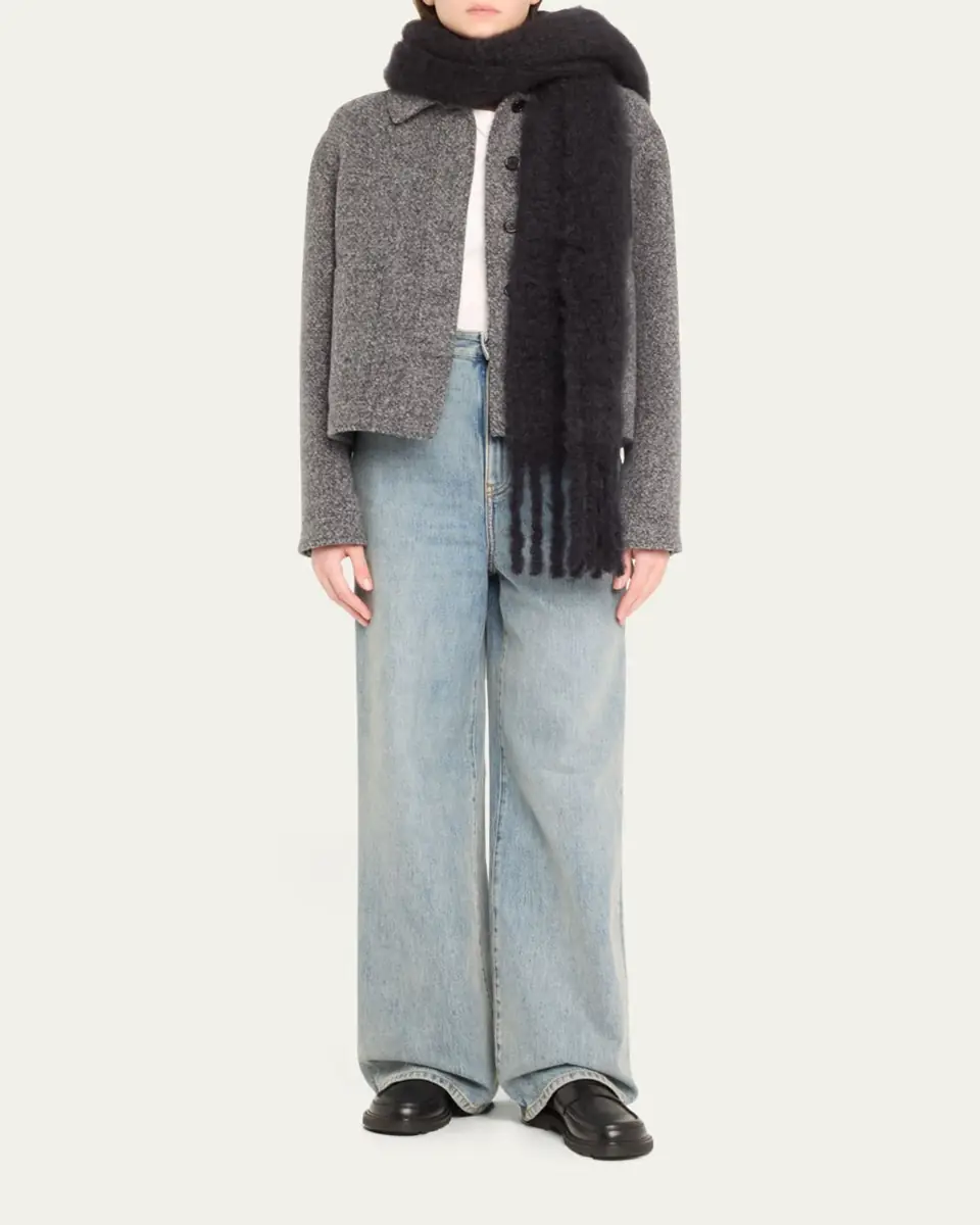 Loewe Wool-Blend Fringe Trim Scarf | Thumbnail 2 Loewe Wool-Blend Fringe Trim Scarf | Thumbnail 2