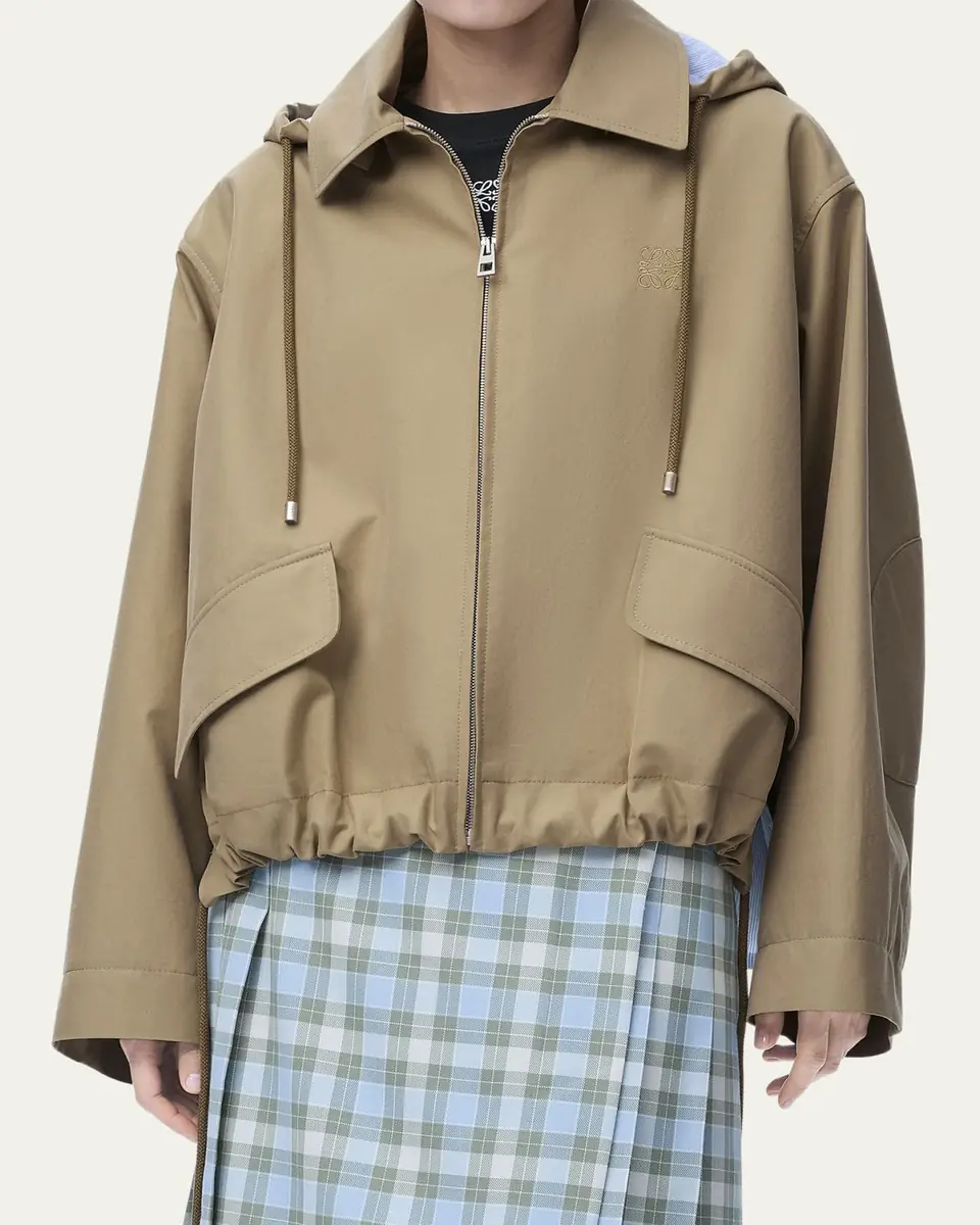 Loewe Striped Lining Slit-Back Hooded Jacket | Thumbnail 4 Loewe Striped Lining Slit-Back Hooded Jacket | Thumbnail 4