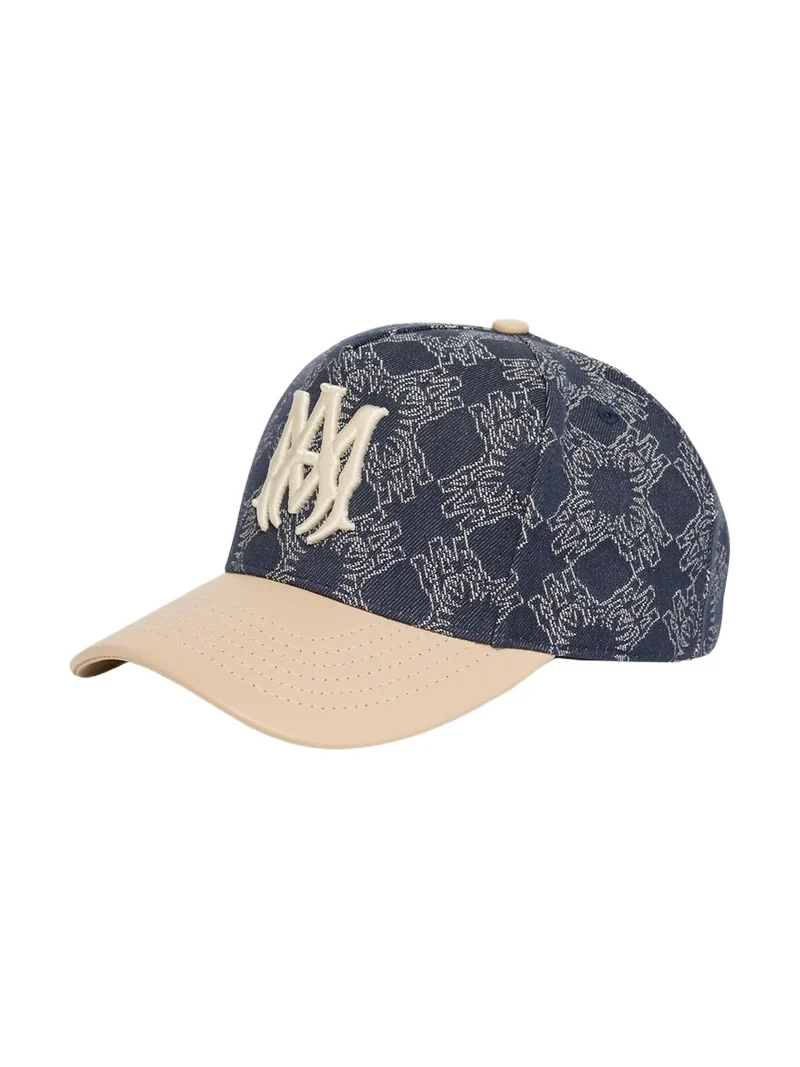 AMIRI Men's Denim MA Quad Baseball Cap with Leather Bill
