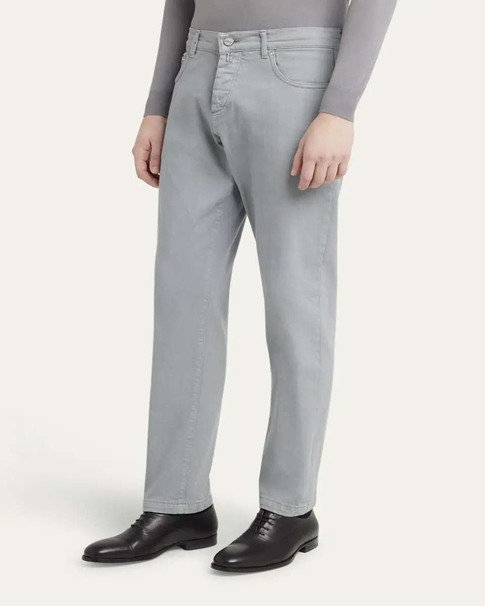 Kiton Men's Cotton Stretch Slim Five-Pocket Pants | Thumbnail 4 Kiton Men's Cotton Stretch Slim Five-Pocket Pants | Thumbnail 4