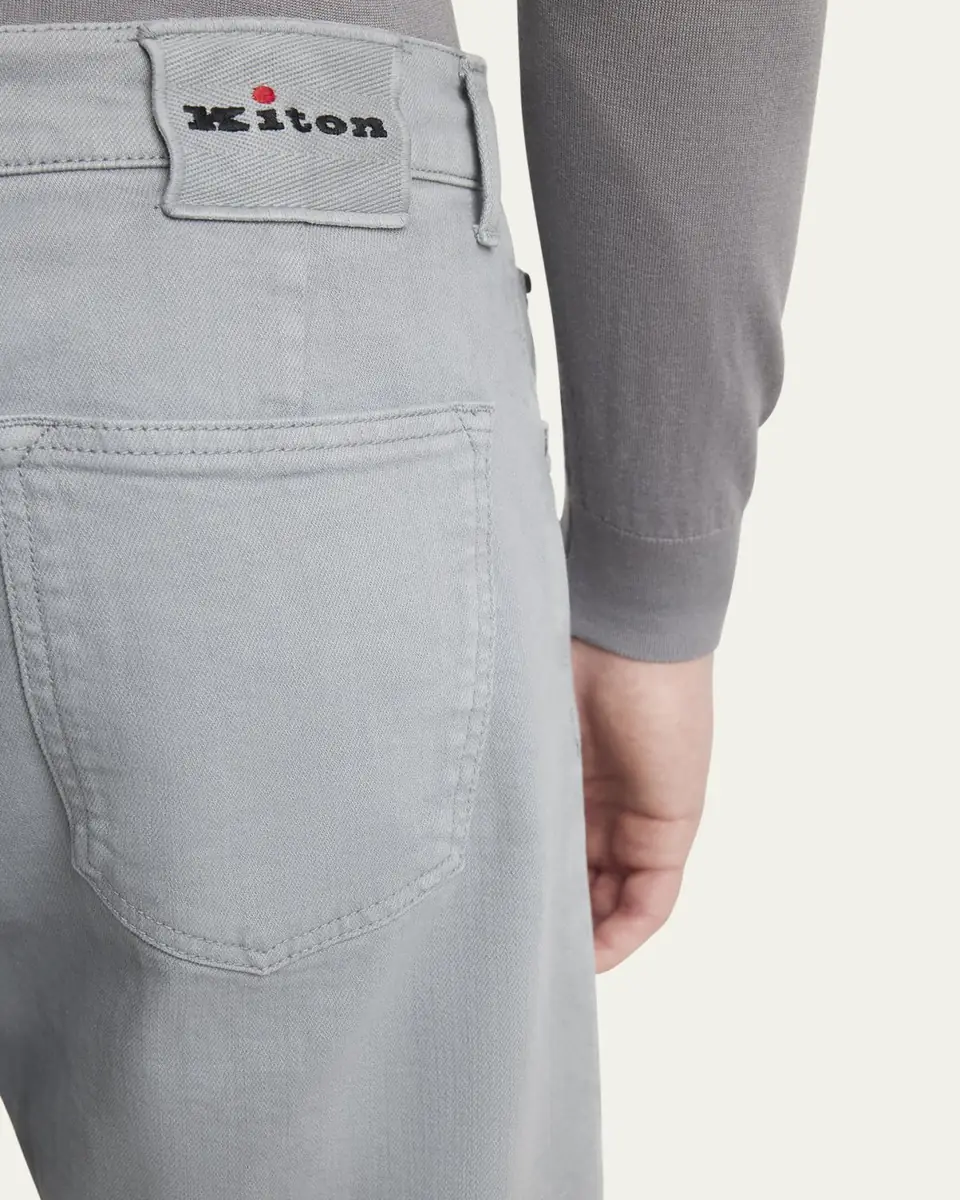 Kiton Men's Cotton Stretch Slim Five-Pocket Pants | Thumbnail 5 Kiton Men's Cotton Stretch Slim Five-Pocket Pants | Thumbnail 5