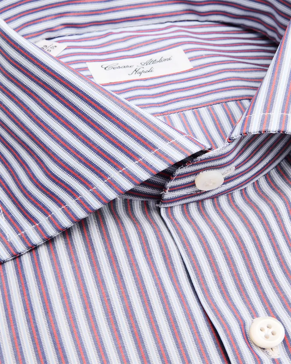 Cesare Attolini Men's Cotton Multi-Stripe Barrel Cuff Dress Shirt | Thumbnail 3
