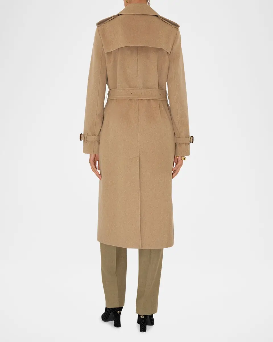 Burberry Kensington Belted Cashmere-Wool Double-Breasted Trench Coat | Thumbnail 2 Burberry Kensington Belted Cashmere-Wool Double-Breasted Trench Coat | Thumbnail 2