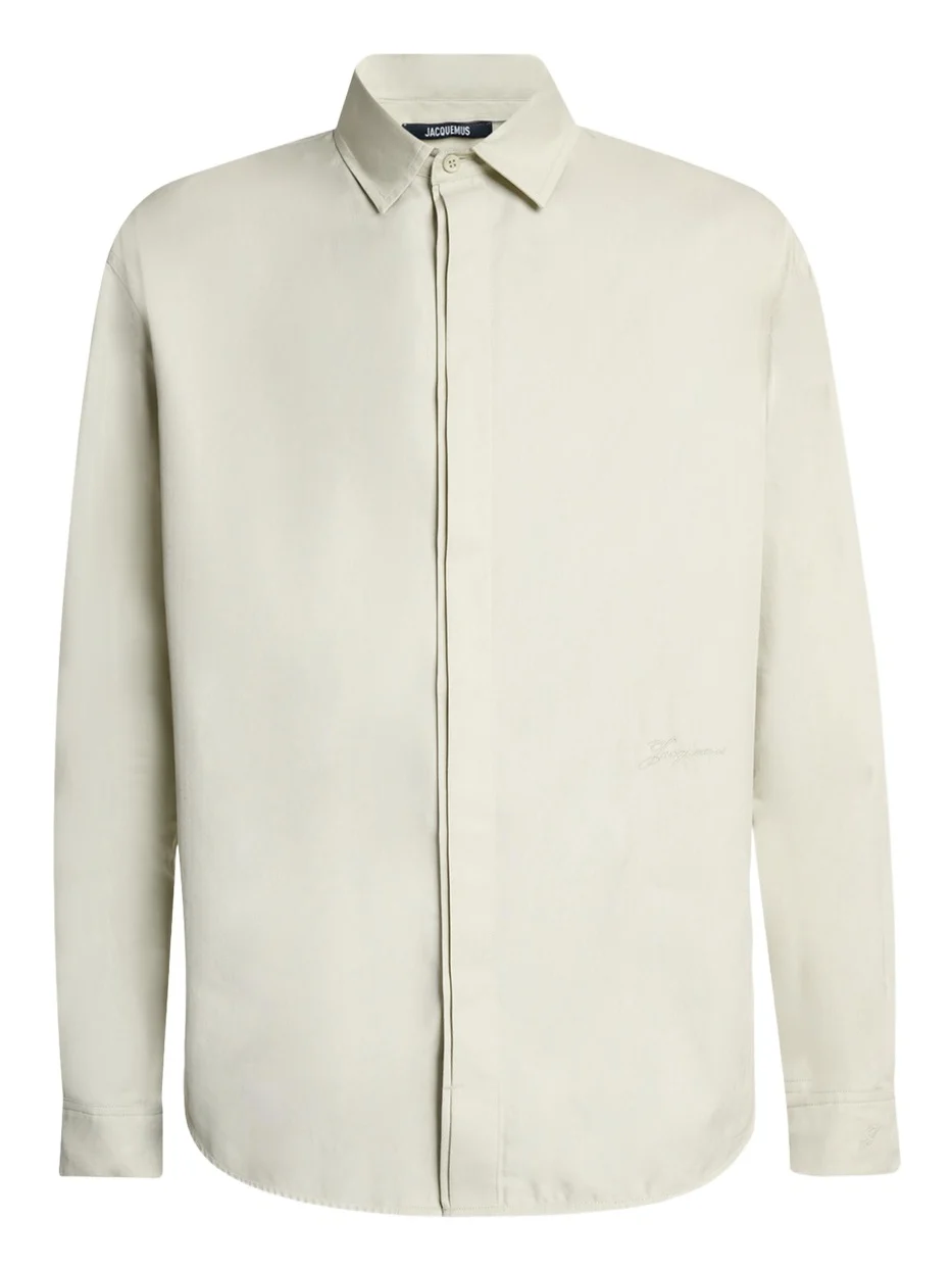 Jacquemus Men's Simon Cotton Herringbone Sport Shirt