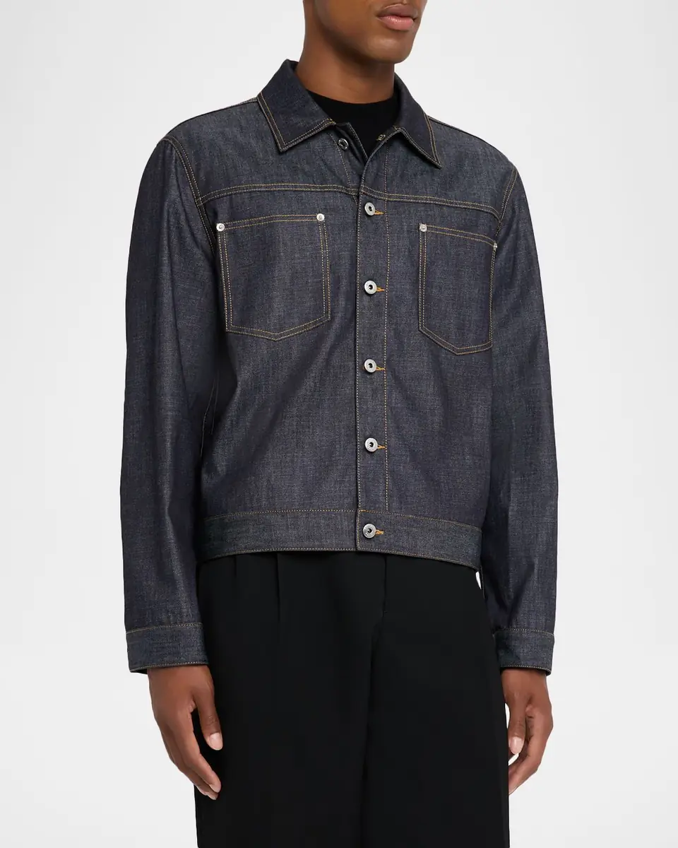 Bottega Veneta Men's Indigo Denim Jacket | Thumbnail 3 Bottega Veneta Men's Indigo Denim Jacket | Thumbnail 3