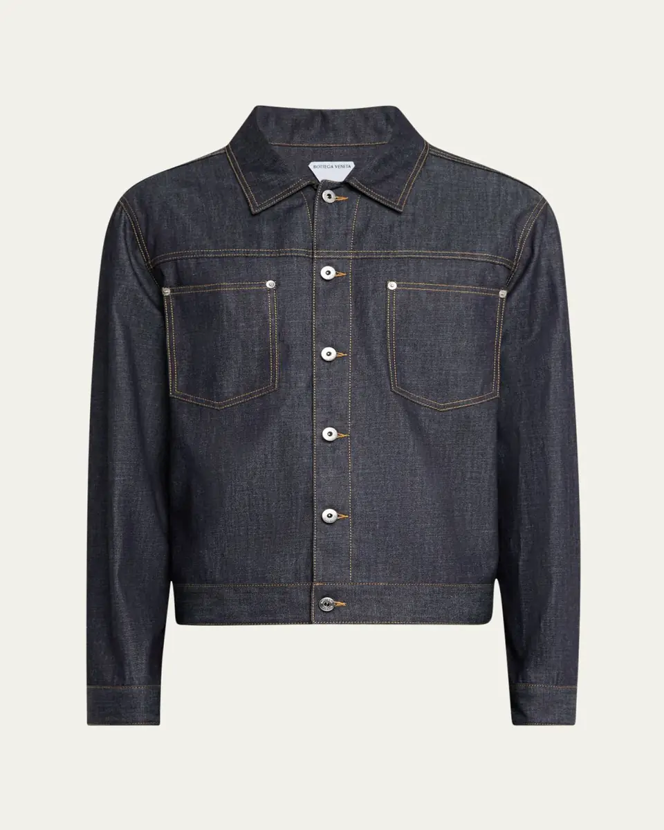 Bottega Veneta Men's Indigo Denim Jacket | Thumbnail 5 Bottega Veneta Men's Indigo Denim Jacket | Thumbnail 5