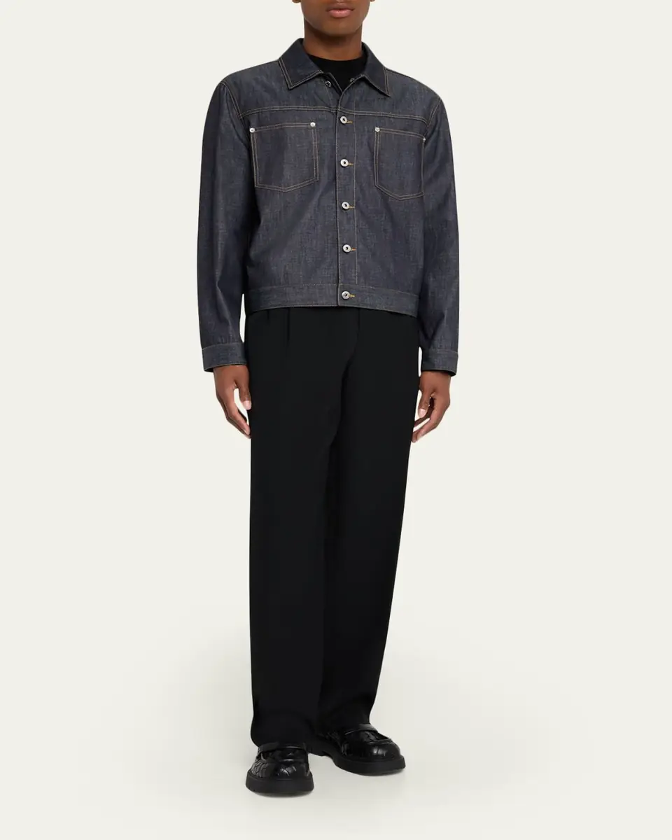 Bottega Veneta Men's Indigo Denim Jacket | Thumbnail 6 Bottega Veneta Men's Indigo Denim Jacket | Thumbnail 6
