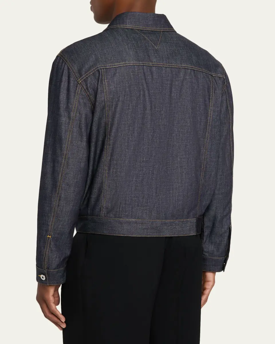 Bottega Veneta Men's Indigo Denim Jacket | Thumbnail 7 Bottega Veneta Men's Indigo Denim Jacket | Thumbnail 7