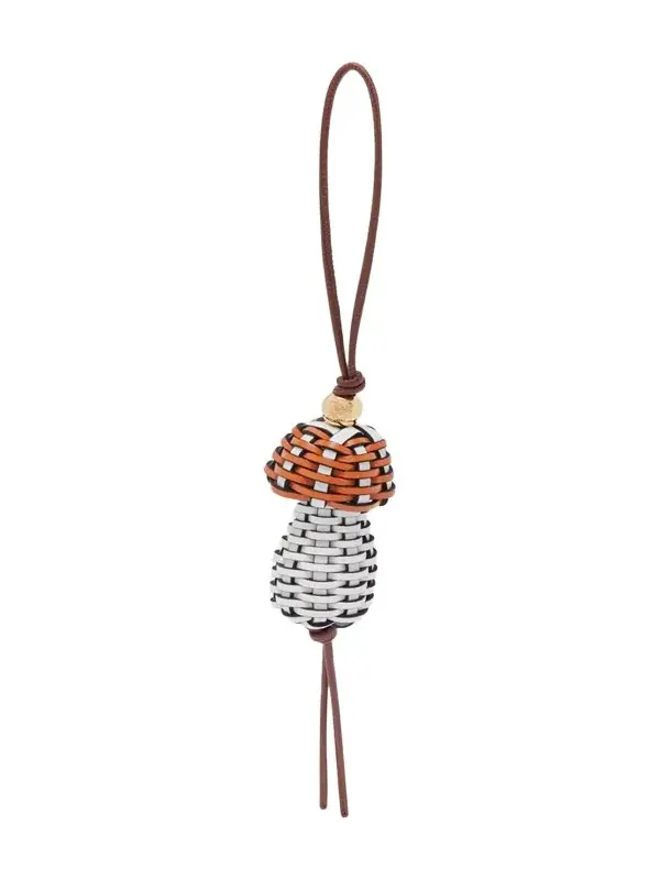 Mushroom Bag Charm in Woven Leather Mushroom Bag Charm in Woven Leather
