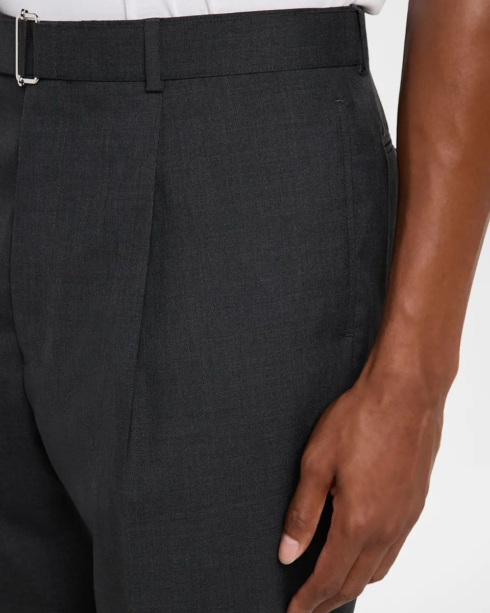 OFFICINE GÉNÉRALE Men's Hugo Wool Self-Belt Pleated Pants | Thumbnail 4 OFFICINE GÉNÉRALE Men's Hugo Wool Self-Belt Pleated Pants | Thumbnail 4