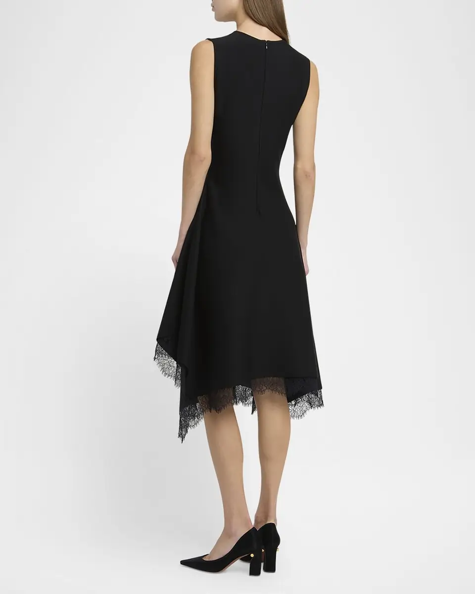 Alexander McQueen Asymmetric Lace Hem Sleeveless Midi Dress | Thumbnail 2